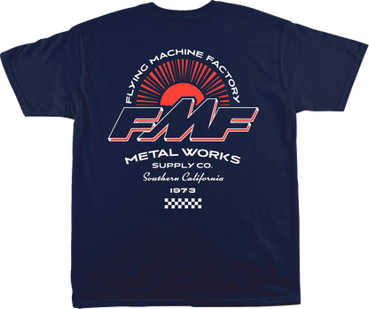 FMF Brighter Days T-Shirt in navy, 2XL, soft spun cotton with graphic back print, casual men's graphic tee.