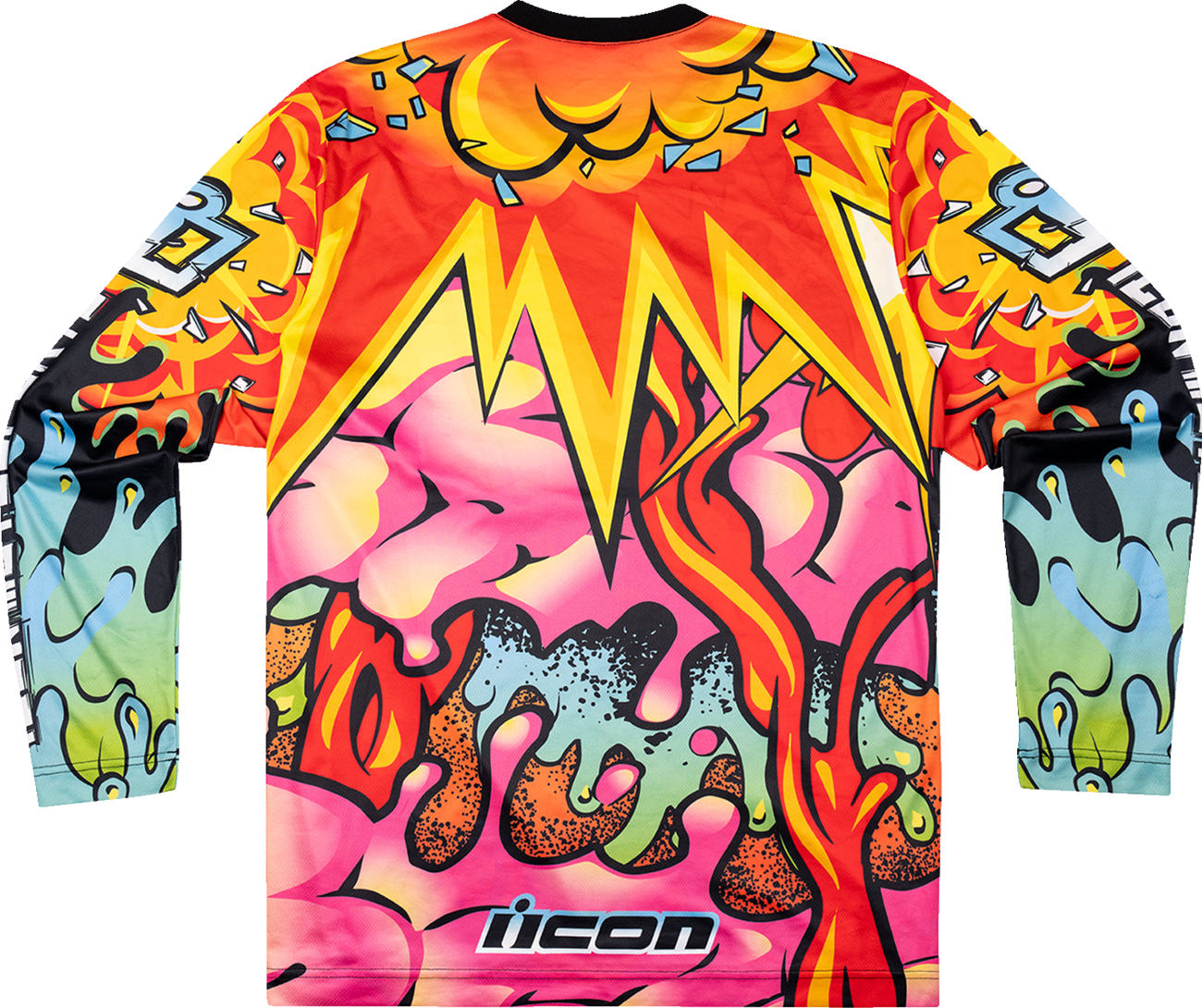 Black ICON Scatterbrain Jersey in Medium size, featuring a casual fit and graphic design, displayed on a plain background.