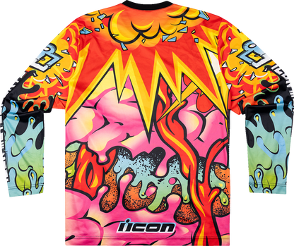 Black ICON Scatterbrain Jersey in Medium size, featuring a casual fit and graphic design, displayed on a plain background.