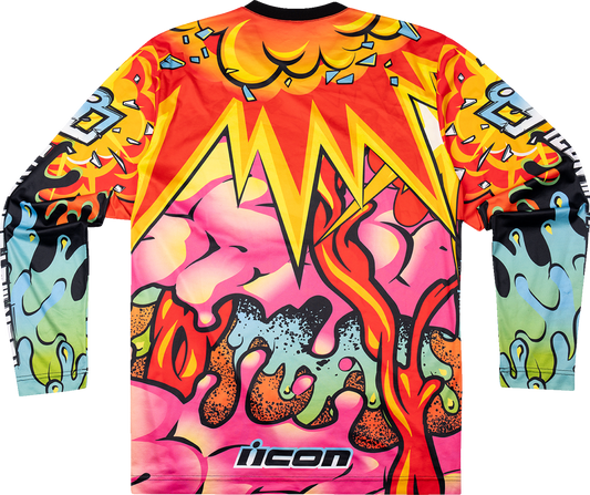 Black ICON Scatterbrain Jersey in Medium size, featuring a casual fit and graphic design, displayed on a plain background.