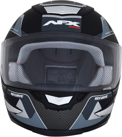 Bill's Exhausts AFX FX-99 helmet in matte black and gray, large recurve motorcycle helmet with sleek design and ventilation features.
