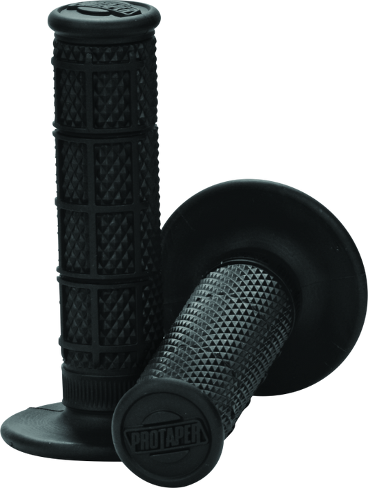 Black ProTaper 1/3 Waffle Grips, designed for motorcycle handlebars, with textured surface for improved grip and control.
