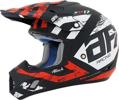 Bill's Exhausts AFX FX-17 Helmet Attack matte black and red 3XL with sleek design and ventilation features.