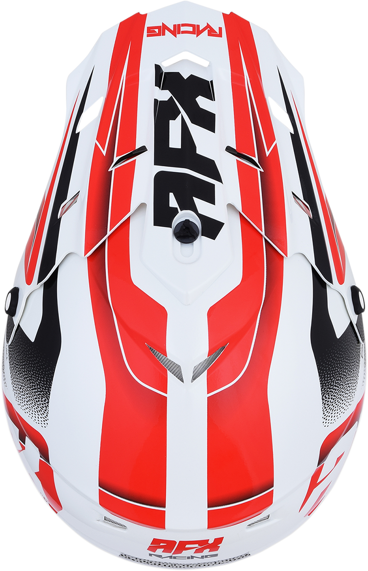 Pearl white and red AFX FX-17 motorcycle helmet in small size, featuring a sleek design and clear visor.