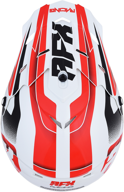Pearl white and red AFX FX-17 motorcycle helmet in small size, featuring a sleek design and clear visor.