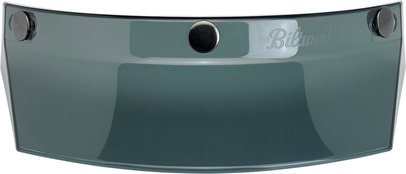 BILTWELL Moto 3-Snap Visor Smoke for helmets, featuring dark tinted shield and snap attachment, compatible with motorcycle helmets.