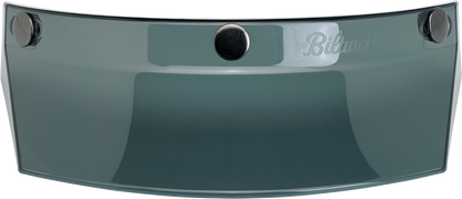 BILTWELL Moto 3-Snap Visor Smoke for helmets, featuring dark tinted shield and snap attachment, compatible with motorcycle helmets.