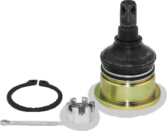 Heavy-duty steel lower ball joint kit for Yamaha YFM660R Raptor and YFZ450, by QuadBoss, with visible steel components in the image.