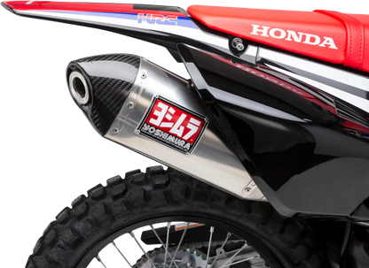 YOSHIMURA Yoshimura Part 123400D520 RS-4 Race Exhaust System with stainless steel and carbon fiber components on motorcycle