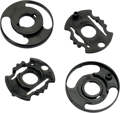 Pair of BILTWELL Gringo S/Lane Splitter Base Plates in black for helmet parts, Gen 2 model, designed for motorcycle helmets.