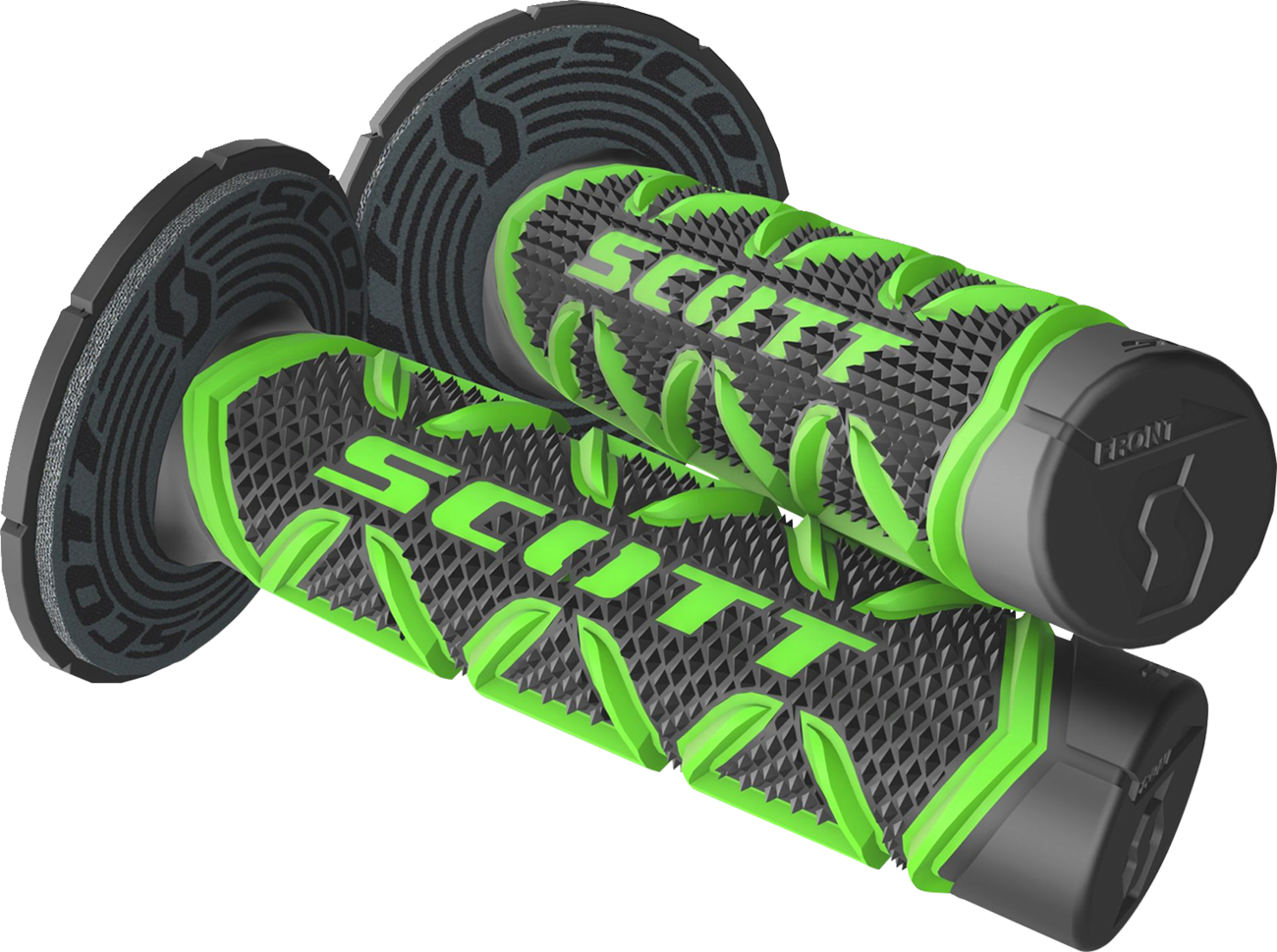 Scott Diamond Grips for engines in green and black, designed for secure handling and durability.