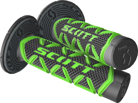 Scott Diamond Grips for engines in green and black, designed for secure handling and durability.