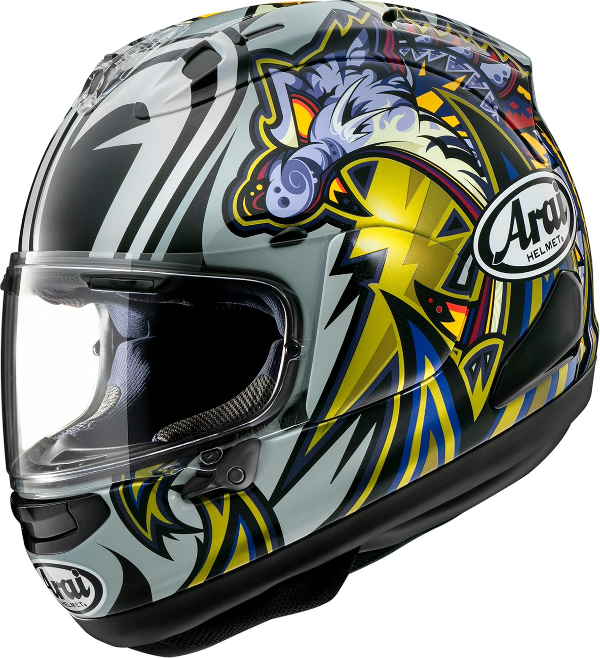 Arai Corsair-X Nakasuga motorcycle helmet in small with VAS shield mechanism and advanced ventilation, featuring sleek design.