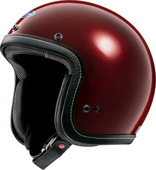 Arai Helmets Classic-V helmet in metallic red with a smooth finish, medium size, featuring a full-face design and sleek styling.
