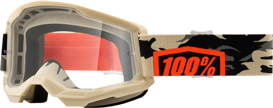 100% Strata 2 Goggles - Kombat - Clear 50027-00007 - Howling Moto