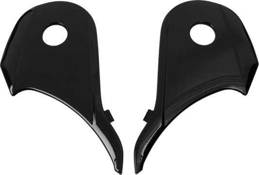 Black Z1R Range 2.0 side plates, part number 0133-1510, showing the sleek, durable motorcycle accessory in close-up.