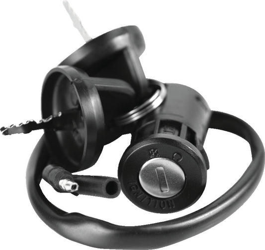 QuadBoss ignition switch for Honda TRX300EX Sportrax, model part #403255, with key and wiring visible.