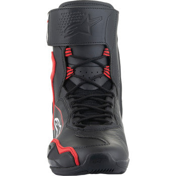 Alpinestars Superfaster shoes in black, red, and white with US 8.5 size, featuring sporty design and durable material.