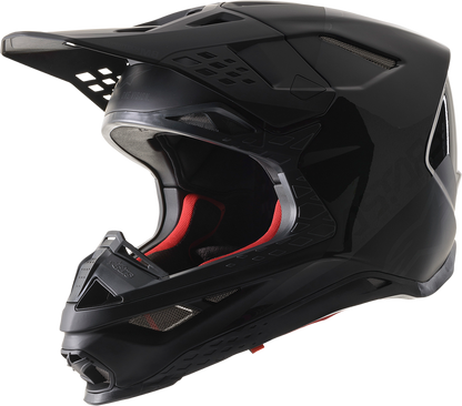 Alpinestars Supertech M8 helmet in black and gray with MIPS® technology, large size, showcasing aerodynamic design and ventilation vents.