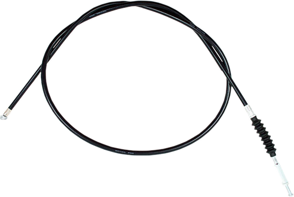 Black vinyl clutch cable by MOTION PRO with longitudinally-wound housing and chrome fittings, designed for motorcycle clutch systems.