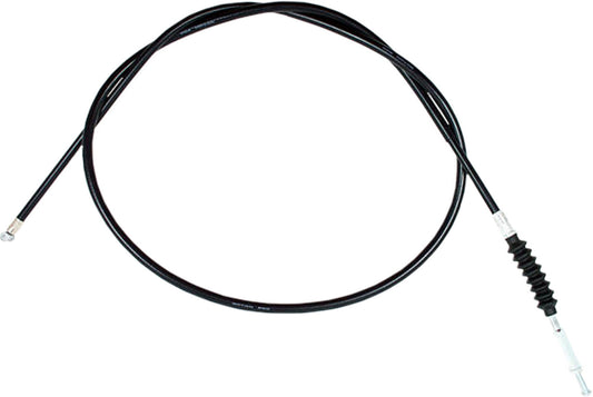 Black vinyl clutch cable by MOTION PRO with longitudinally-wound housing and chrome fittings, designed for motorcycle clutch systems.