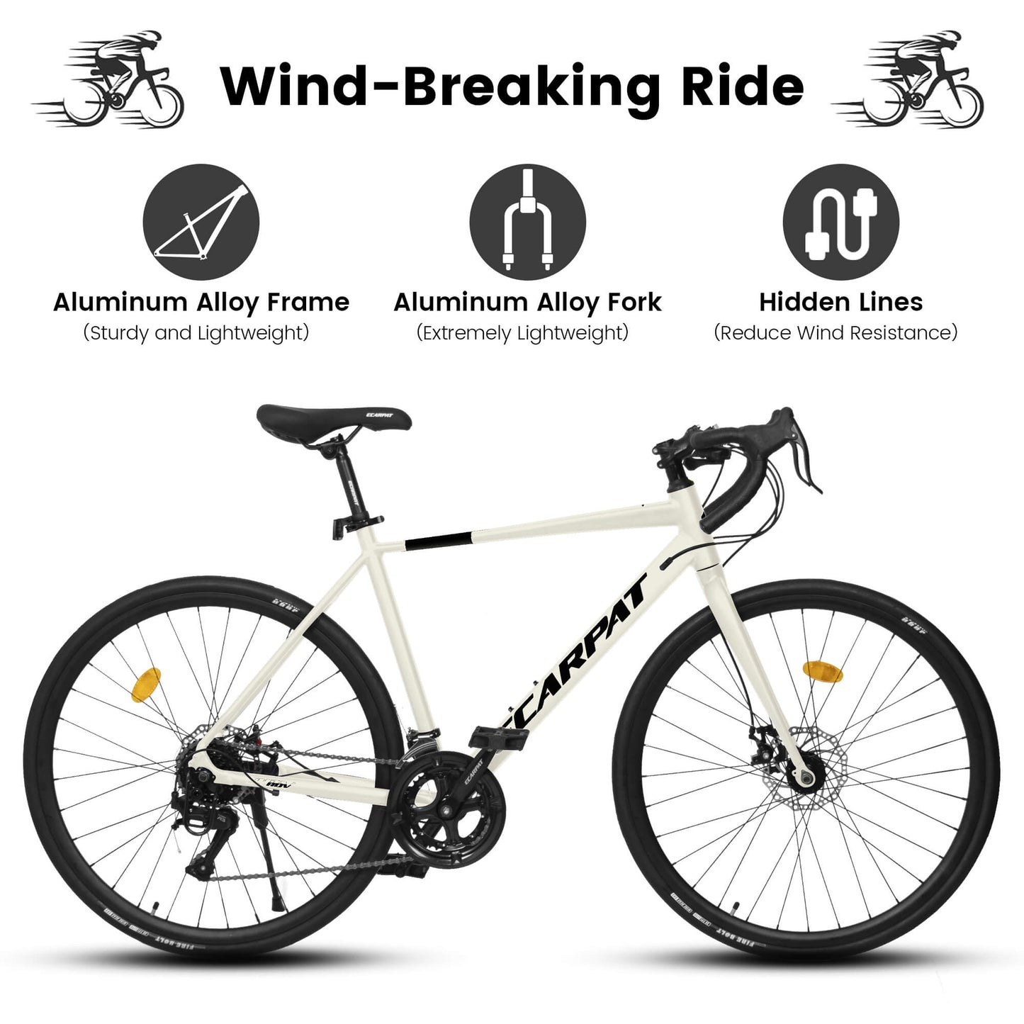 Hycline Dorace SLR 700x28C bicycle tire showing tread pattern and sidewall branding on a white background.