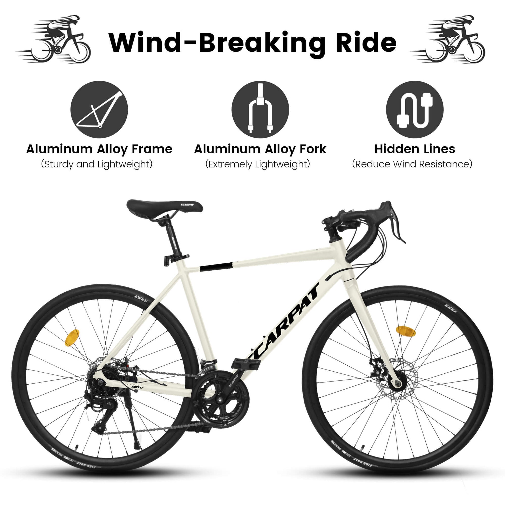 Hycline Dorace SLR 700x28C bicycle tire showing tread pattern and sidewall branding on a white background.