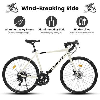 Hycline Dorace SLR 700x28C bicycle tire showing tread pattern and sidewall branding on a white background.