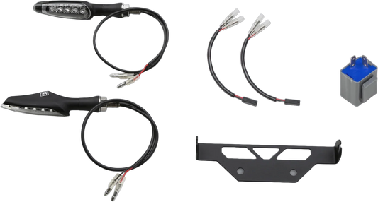 YOSHIMURA V2 Fender Eliminator Kit for Yamaha motorcycle with integrated fasteners, shown on a clean, close-up view of the kit.