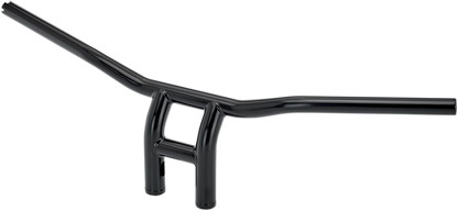 Black BILTWELL Tyson XL pullback handlebar for motorcycles, 8-inch wide, designed for comfortable riding and precise control.