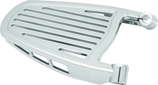 Kuryakyn chrome luggage rack sissy bar for Harley-Davidson sissy bars, part #6580, mounted on motorcycle rear.