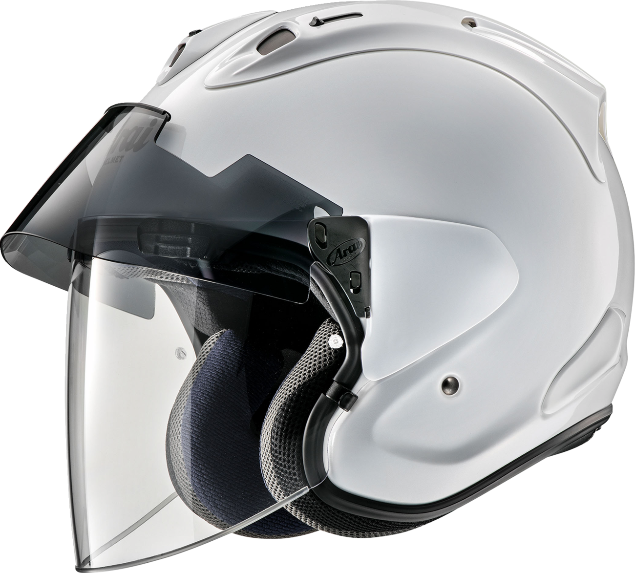 Arai Helmets Ram-X Diamond White motorcycle helmet in large size with sleek white finish and aerodynamic design.