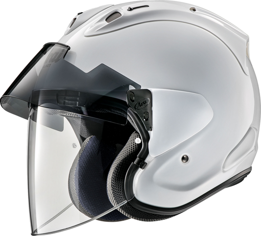 Arai Helmets Ram-X Diamond White motorcycle helmet in large size with sleek white finish and aerodynamic design.