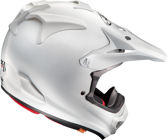 Arai VX-Pro4 motorcycle helmet in white, size XL, featuring aerodynamic design and ventilation, by Arai Helmets.