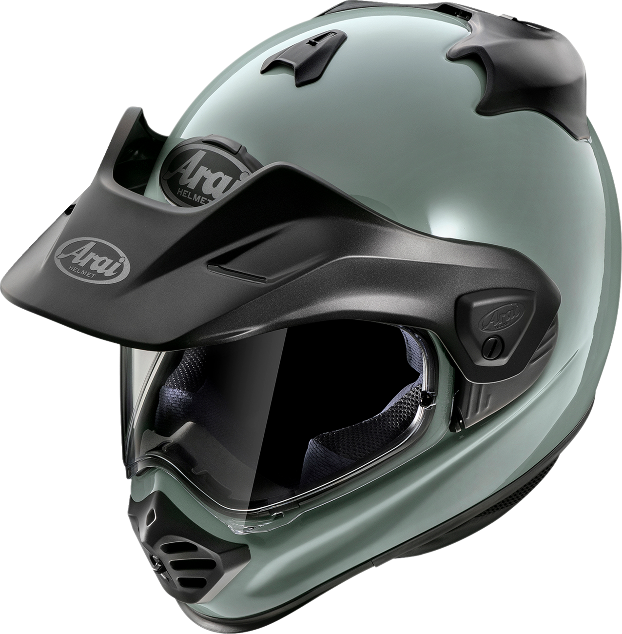 Arai XD-5 helmet in Mojave Sage color, XS size, featuring a durable motorcycle helmet design with ventilation and safety features.