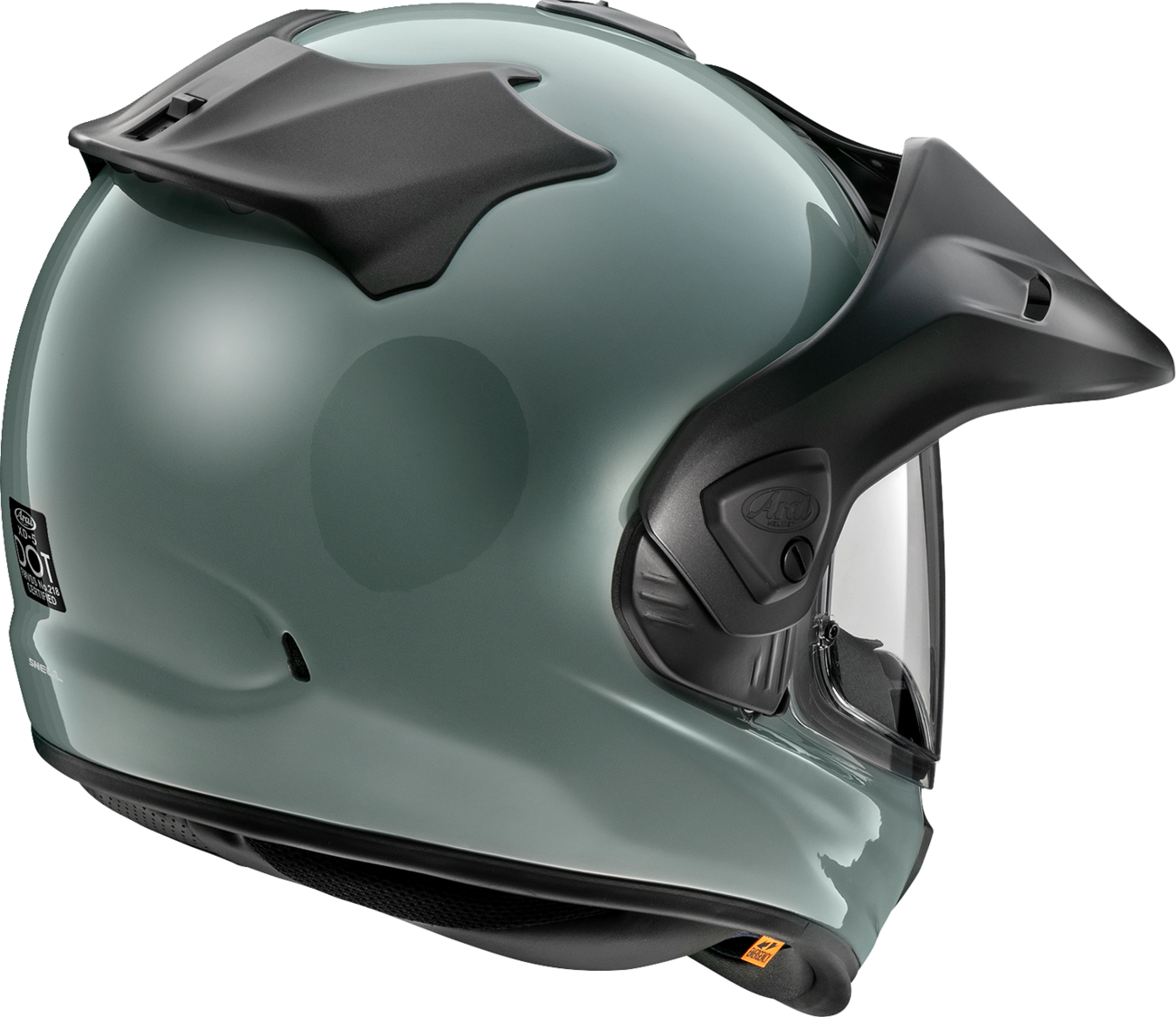 Arai XD-5 Mojave Sage motorcycle helmet in XS size, featuring a rugged design with matte finish and ventilation vents.