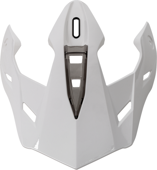 White Z1R Range 2.0 Peak Replacement helmet part, Z1R Part 0133-1675, showing the smooth, white helmet peak.