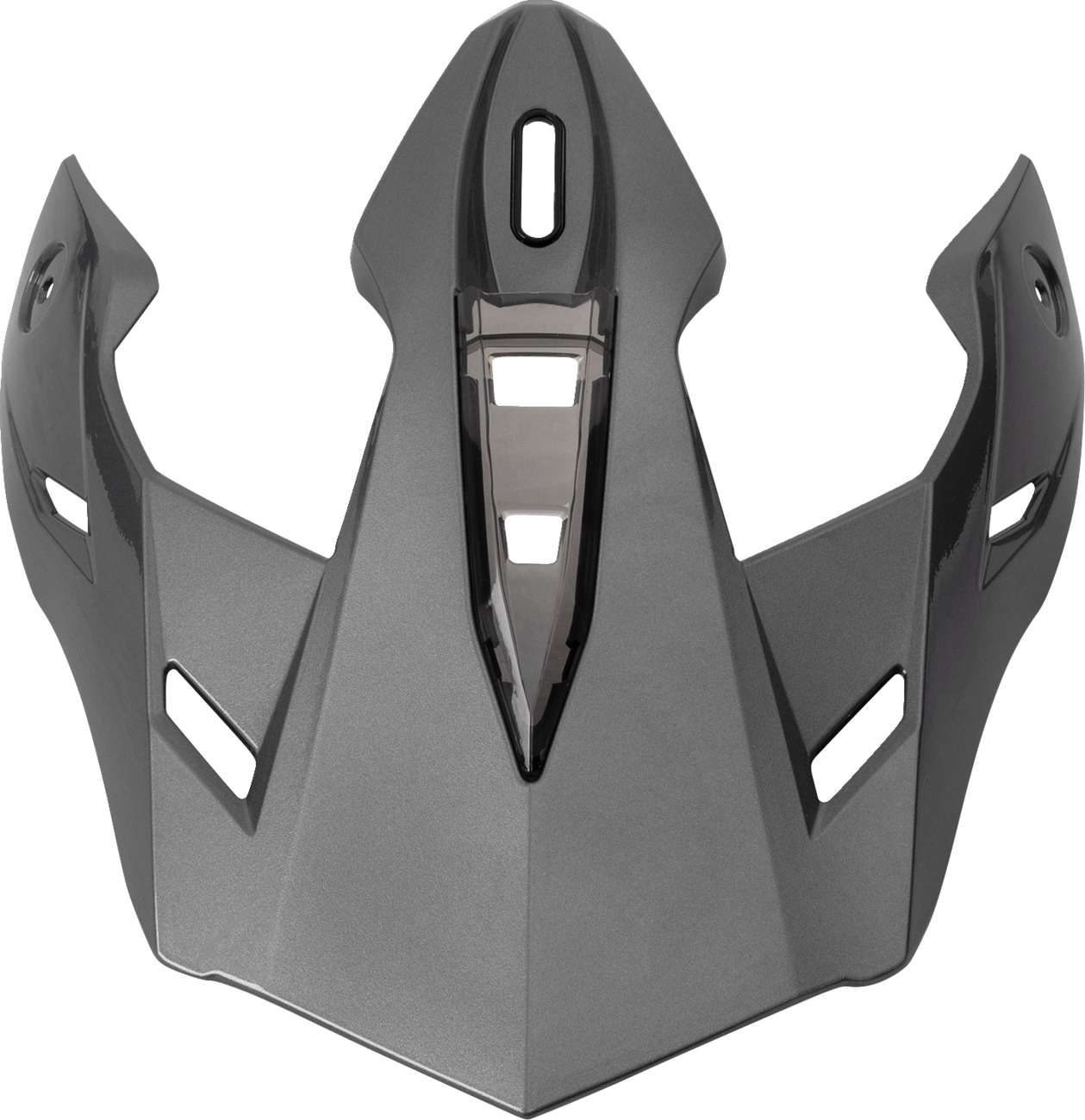 Dark silver Z1R Z1R Range 2.0 Peak replacement helmet visor, part 0133-1676, with reflective finish and clear visibility.