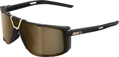 100% Eastcraft Sunglasses - Soft Tact Black - Soft Gold Mirror 61045-258-01 - Howling Moto