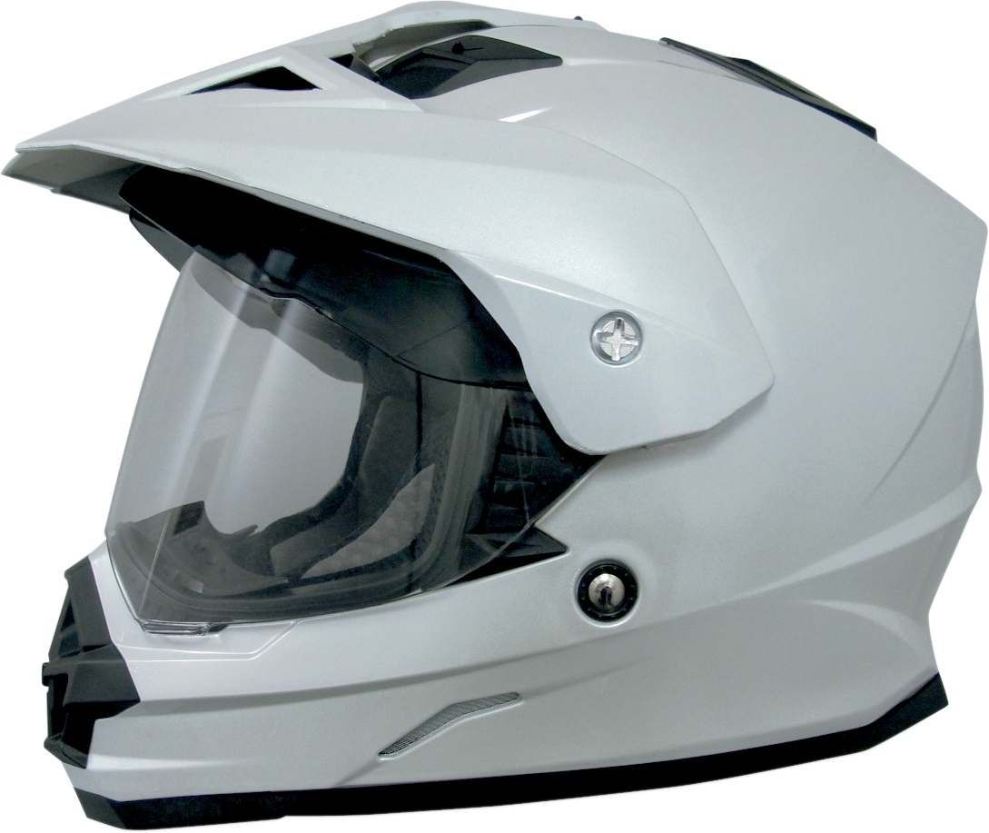 Dark smoke AFX FX-39DS external sun shield for helmets, providing glare reduction and UV protection.