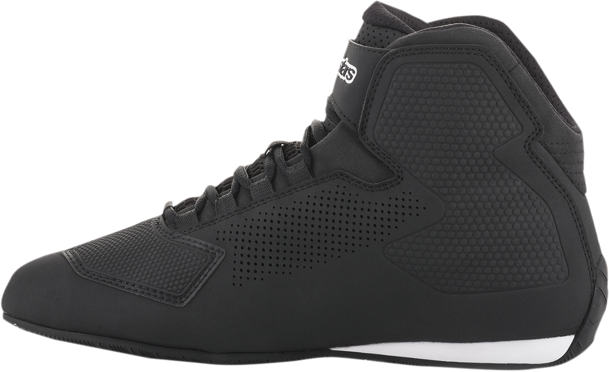 Alpinestars Sektor Vented Shoes in black, US size 13, featuring breathable mesh and sporty design for motorcycle riding.
