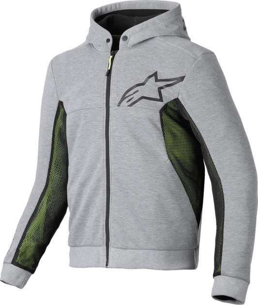 Alpinestars Chrome Air Sport Hoodie in Heather Gray and Black, Small size, casual athletic hoodie with logo details.