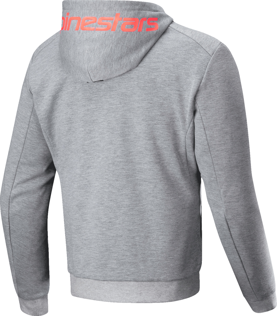 Alpinestars Chrome v2 Sport Hoodie in Heather Gray and Red Fluo, medium size, featuring a stylish athletic fit and branding details.