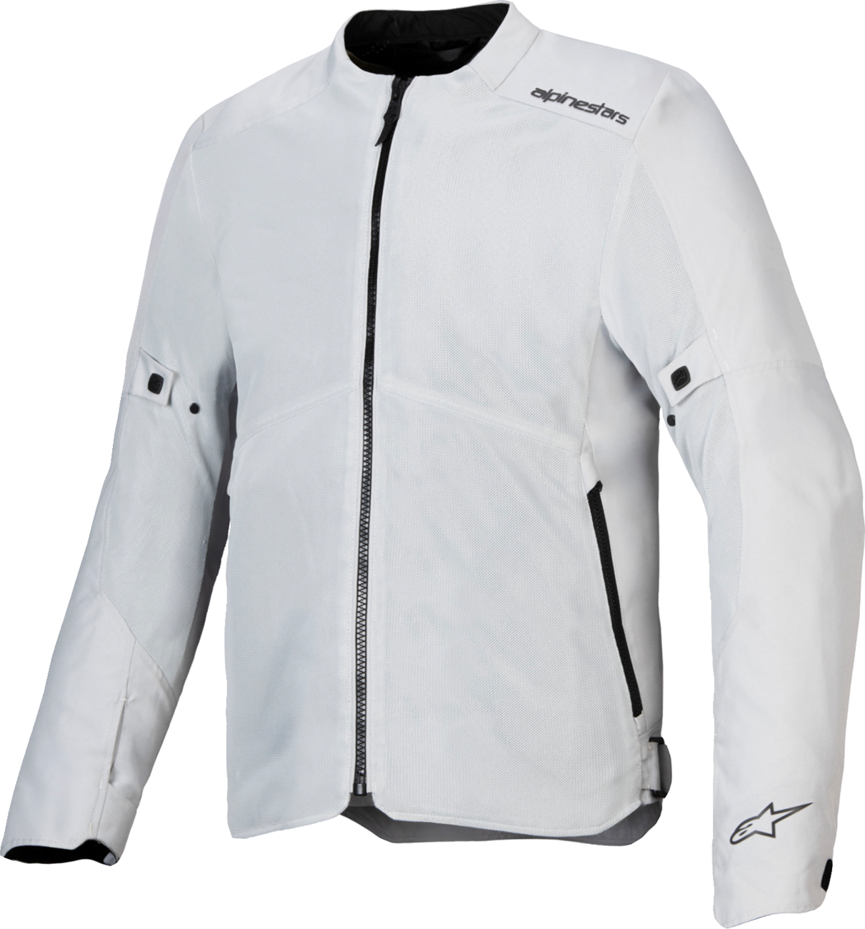 Alpinestars C-1 Air Jacket for men in silver, small size, featuring lightweight motorcycle riding gear with ventilation panels.