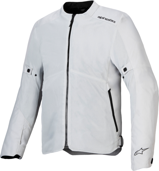 Alpinestars C-1 Air Jacket for men in silver, small size, featuring lightweight motorcycle riding gear with ventilation panels.