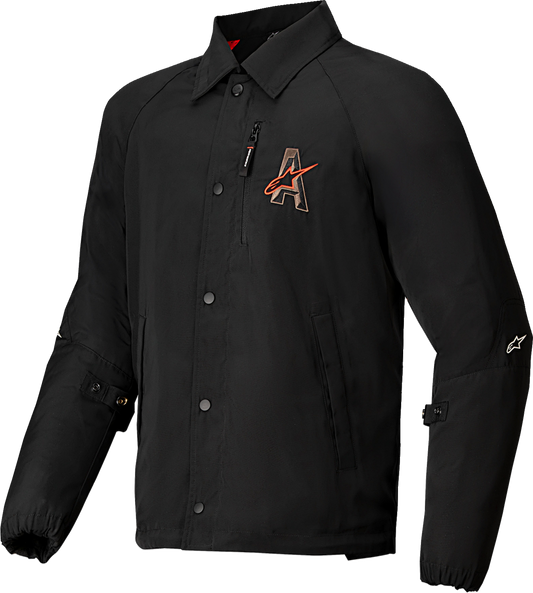 Alpinestars Revved WR Black motorcycle jacket in 4XL size, featuring durable material and protective design.