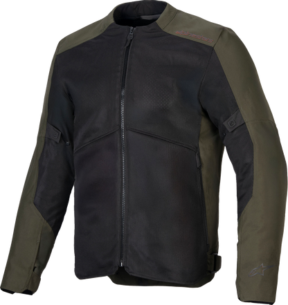 Alpinestars C-1 Air motorcycle riding jacket in khaki with mesh ventilation and protective features, shown on a mannequin.