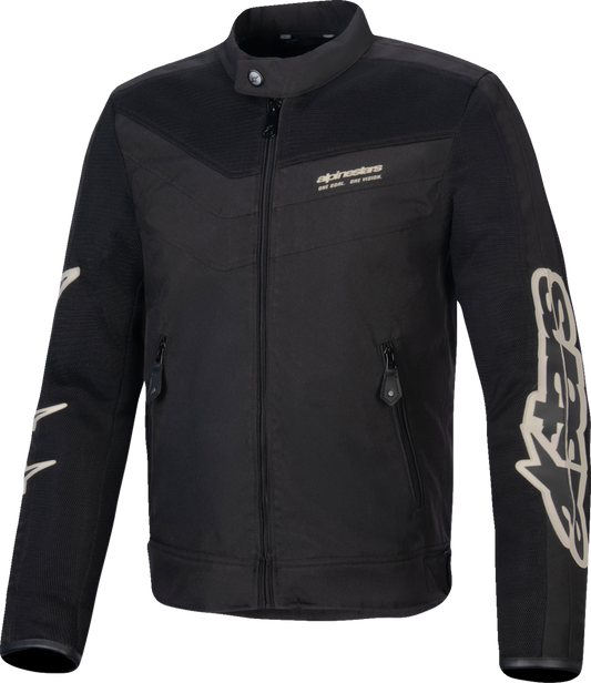 Alpinestars T-Dyno Air motorcycle riding jacket in black, showing its lightweight mesh design and protective features.