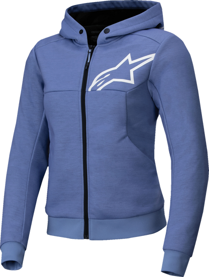Alpinestars Stella Chrome v2 Sport Hoodie in blue violet and white, size 2XL, featuring a stylish sporty design and logo details.