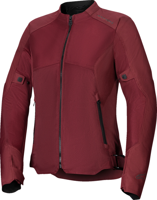 Alpinestars Stella C-1 Air jacket in burgundy, small size, featuring breathable mesh panels and protective armor for motorcycle riding.